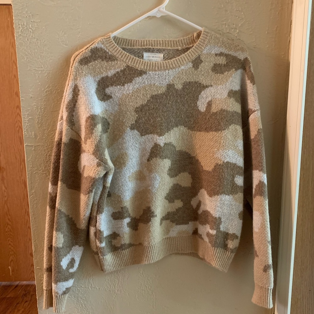 Lucky Brand Camo Cropped Sweater